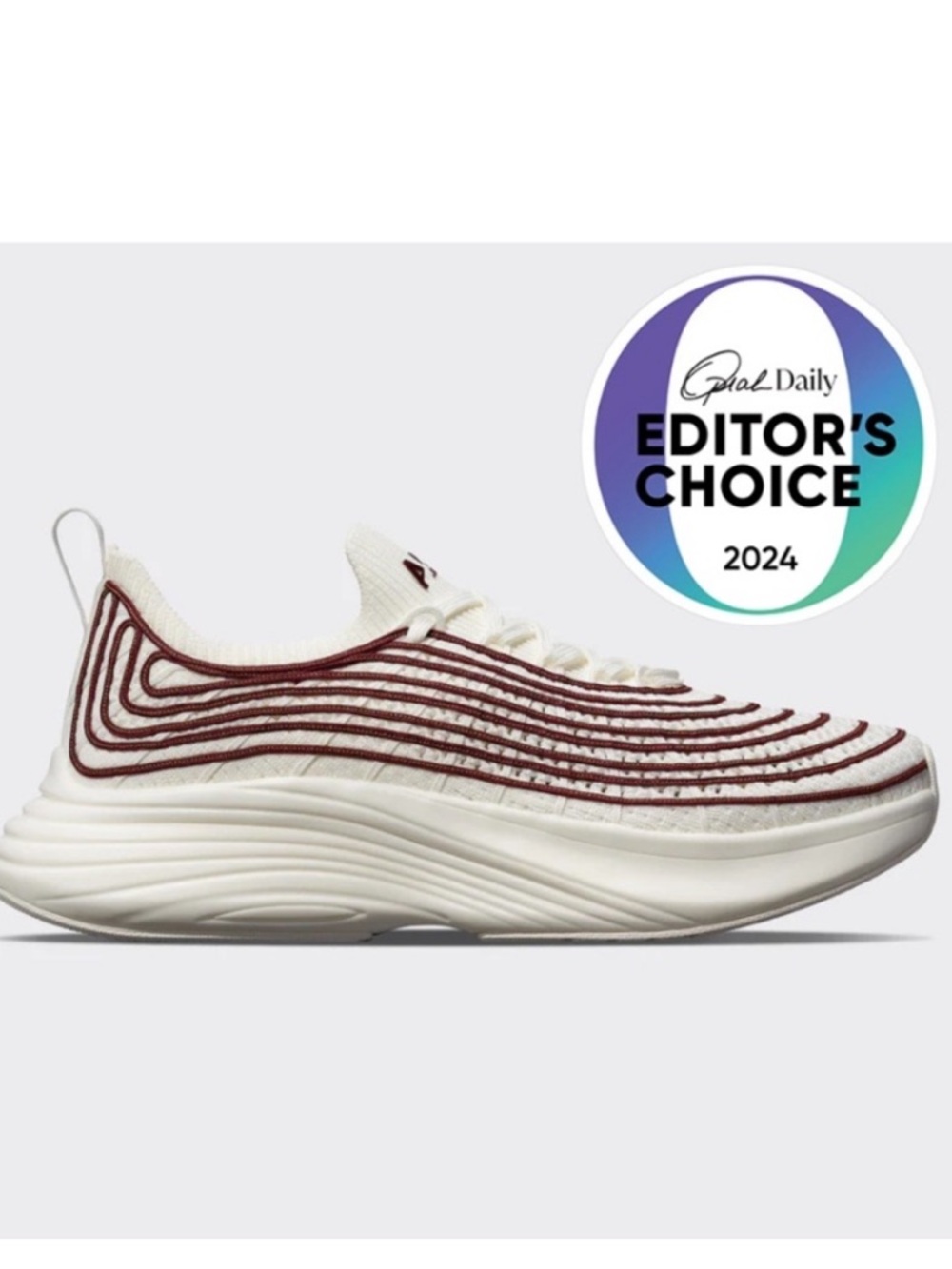 APL Women’s Techloom Zipline Sneaker in Ivory and Burgundy
